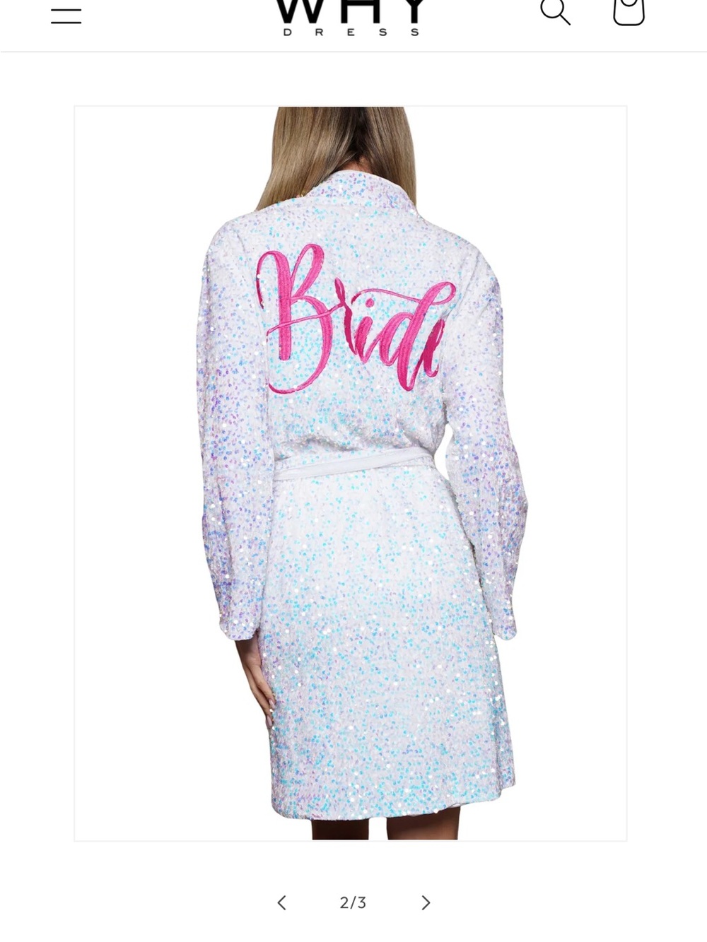 WHY Bride Sequin Kimono Cardigan / Bridal Cover Up White Iridescent Duster - Picture 2 of 6